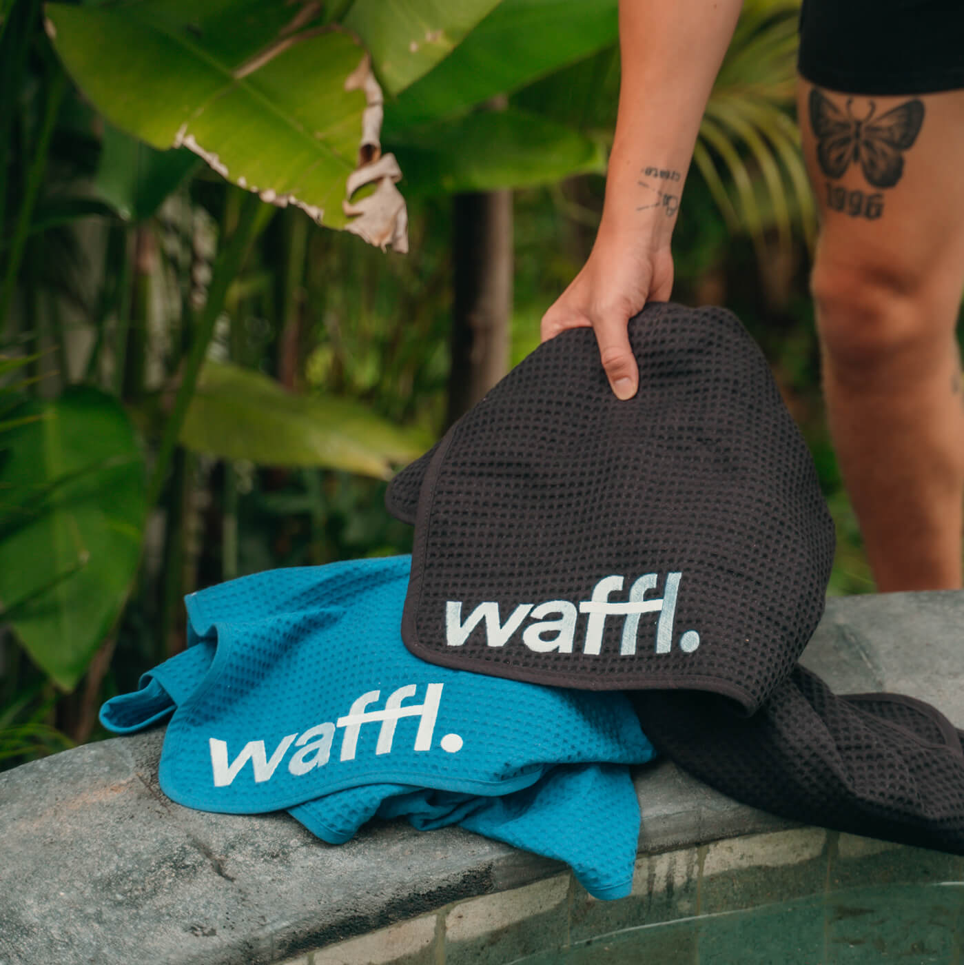 Serviette waffl - Noir