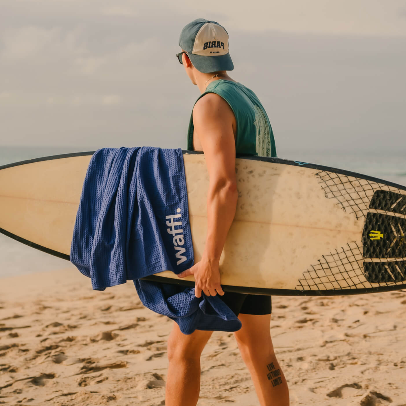 Serviette waffl - Bleu Royal