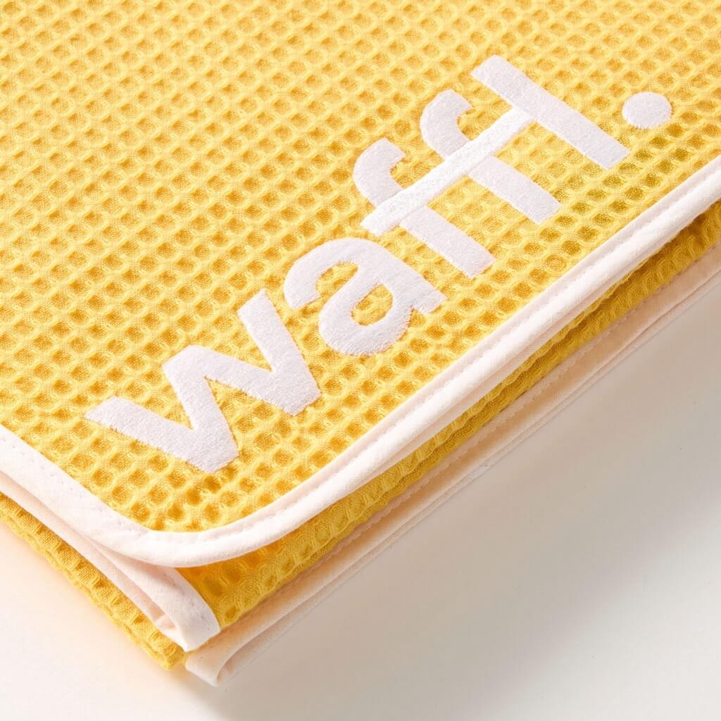 Serviette waffl - Jaune Solaire